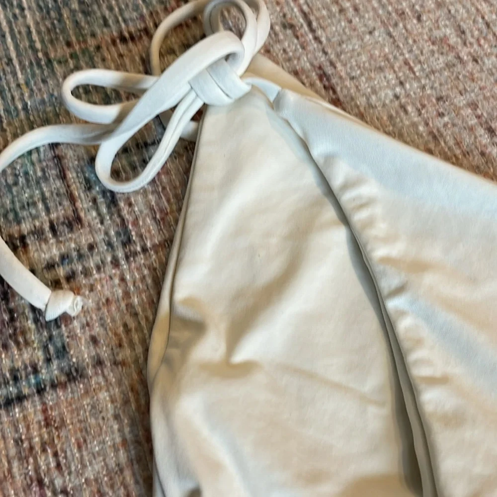 l*space Yellow and White Colorblock Dani Bikini Bottom‎ String Ties XL